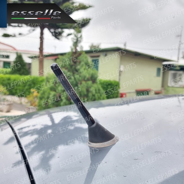 Antenna Corta 12cm - NERO - con finitura in Carbon Look