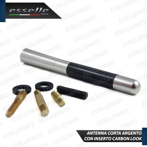 Antenna Corta 12cm - ARGENTO - con finitura in Carbon Look