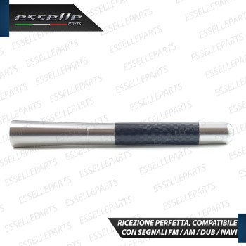 Antenna Corta 12cm - ARGENTO - con finitura in Carbon Look