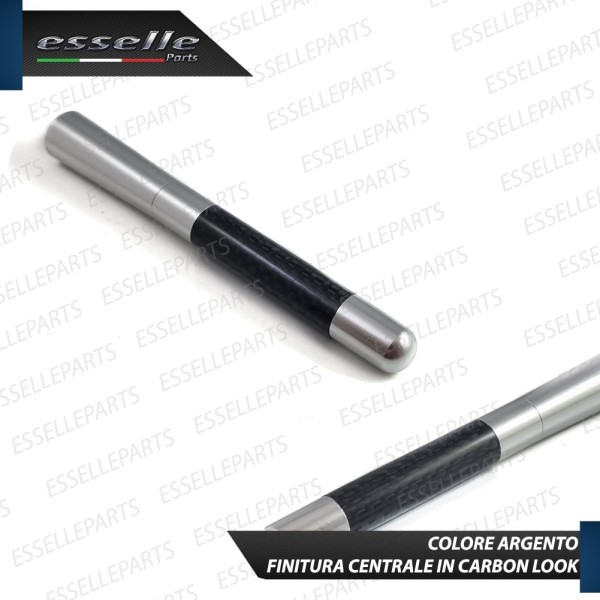Antenna Corta 12cm - ARGENTO - con finitura in Carbon Look