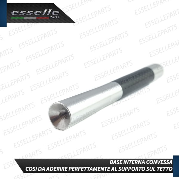 Antenna Corta 12cm - ARGENTO - con finitura in Carbon Look
