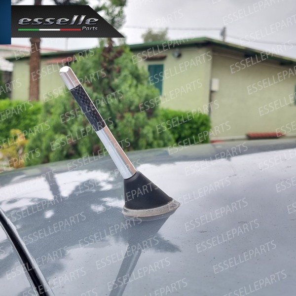 Antenna Corta 12cm - ARGENTO - con finitura in Carbon Look