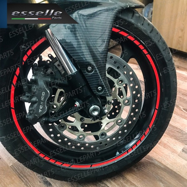 Bordo - DESIGN RACE ROSSO - adesivo per ruote moto,motorini,scooter TRIUMPH