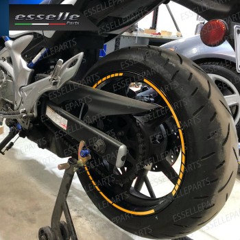 Bordo - DESIGN RACE GIALLO - adesivo per ruote moto,motorini,scooter CAGIVA