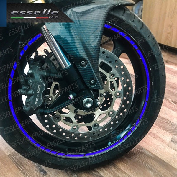 Bordo - DESIGN RACE BLU - adesivo per ruote moto,motorini,scooter BUELL