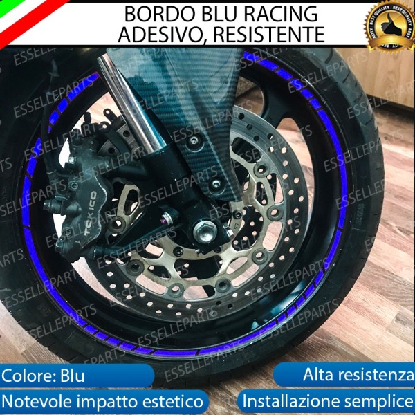 Bordo - DESIGN RACE BLU - adesivo per ruote moto,motorini,scooter TRIUMPH