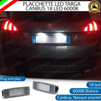Placchette Luci Targa Led PEUGEOT 2008 I canbus 6000k placchetta