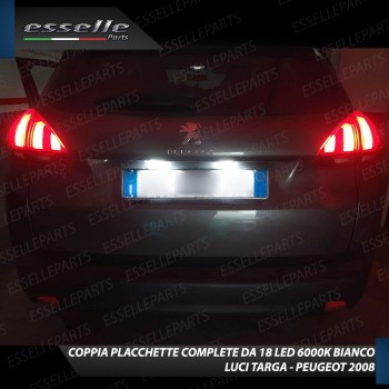 Placchette Luci Targa Led PEUGEOT 2008 I canbus 6000k placchetta