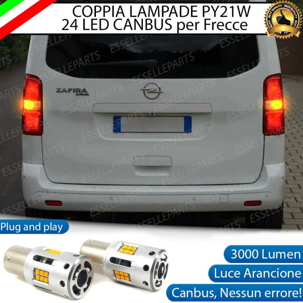Coppia Frecce Posteriori PY21W 24 LED Canbus 3.0 per OPEL VIVARO III