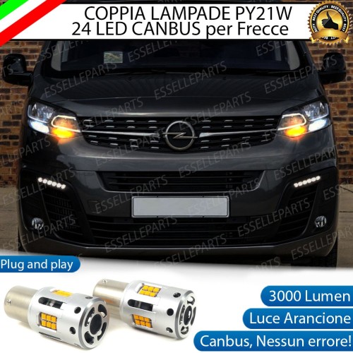 Coppia Frecce Anteriori PY21W 24 LED Canbus 3.0 per OPEL VIVARO III