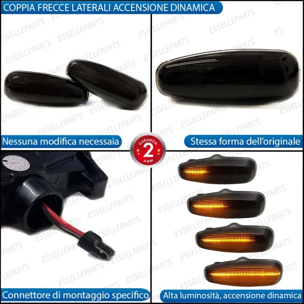 Placchette Dinamiche Nere fumè Laterali per frecce specifiche per HYUNDAI I30 I