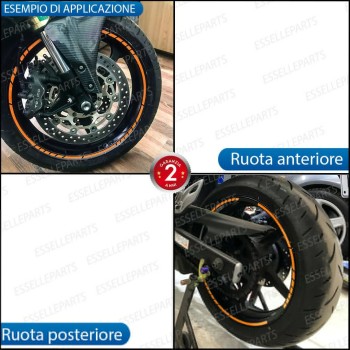 Bordo - DESIGN RACE ARANCIONE - adesivo per ruote moto,motorini,scooter SUZUKI