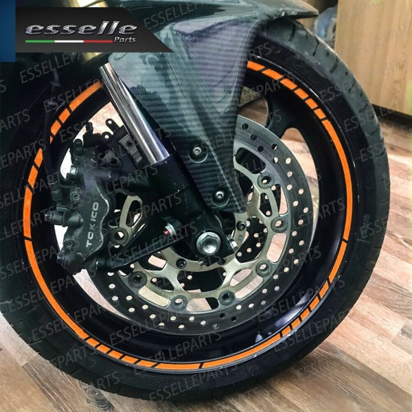 Bordo - DESIGN RACE ARANCIONE - adesivo per ruote moto,motorini,scooter SUZUKI