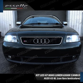 Kit Full LED H7 8000 Lumen 6000K bianco Abbaglianti AUDI A3 8L con fari lenticolari