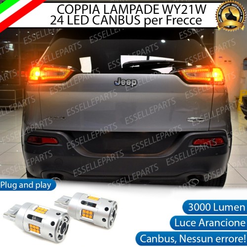 Coppia Frecce Posteriori WY21W T20 24 LED Canbus 3.0 PER Jeep Cherokee KL