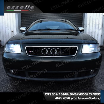 Conversione Fari Full LED 6400LM + 6400LM + 330LM AUDI A3 8L con fari lenticolari