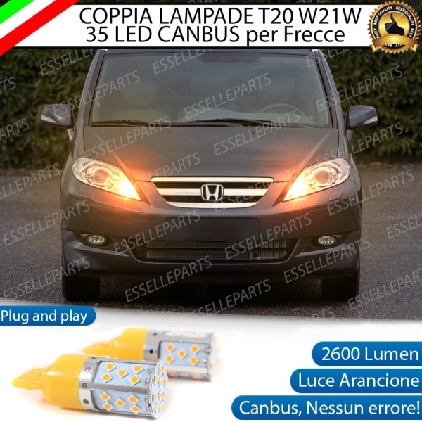Coppia Lampade T20 WY21W 35 LED CANBUS PER FRECCE DIREZIONALI Anteriori PER HONDA FR-V