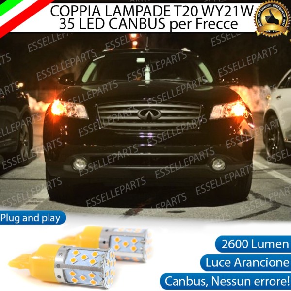 Coppia Lampade T20 WY21W 35 LED CANBUS PER FRECCE DIREZIONALI Anteriori PER INFINITI FX