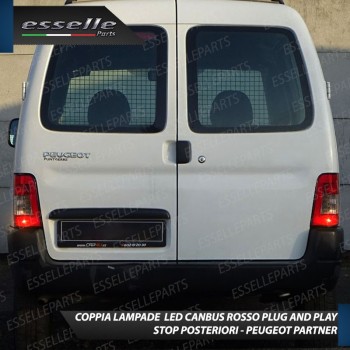 Coppia Lampade LED BAY15D Stop / Posizione Posteriori per PEUGEOT PARTNER