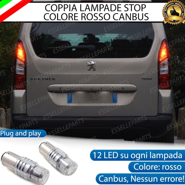 Coppia Lampade LED BAY15D Stop / Posizione Posteriori per PEUGEOT PARTNER III