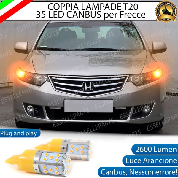Coppia Lampade T20 WY21W 35 LED CANBUS PER FRECCE DIREZIONALI Anteriori PER HONDA ACCORD 8G FINO AL 2011