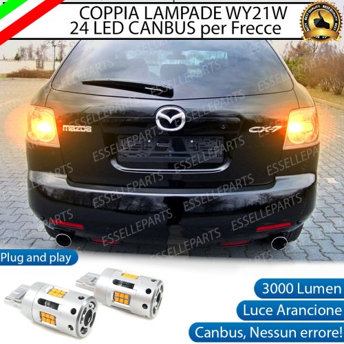 Coppia Lampade T20 WY21W 24 LED CANBUS 3.0 PER FRECCE DIREZIONALI POSTERIORI MAZDA CX-7