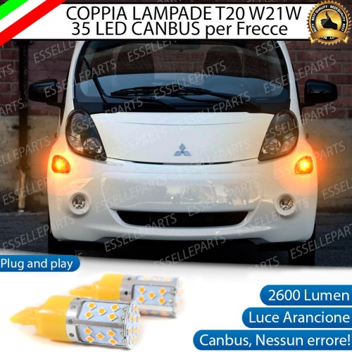 Coppia Lampade T20 WY21W 35 LED CANBUS PER FRECCE DIREZIONALI Anteriori PER MITSUBISHI i