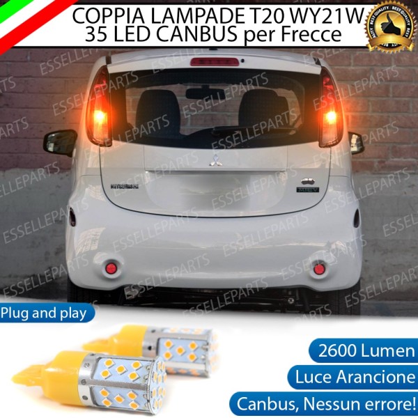 Coppia Lampade T20 WY21W 35 LED CANBUS PER FRECCE DIREZIONALI POSTERIORI PER MITSUBISHI i