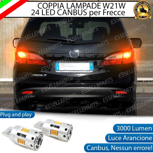 Coppia Lampade T20 WY21W 24 LED CANBUS 3.0 PER FRECCE DIREZIONALI POSTERIORI MAZDA 5 I