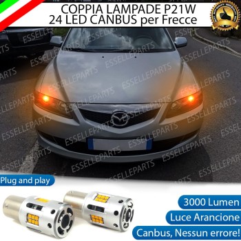 Coppia Frecce Anteriori P21W 24 LED Canbus 3.0 per MAZDA 6 I