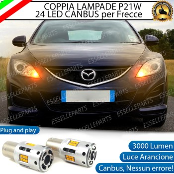 Coppia Frecce Anteriori P21W 24 LED Canbus 3.0 per MAZDA 6 II