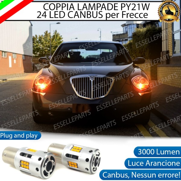 Coppia Frecce Anteriori PY21W 24 LED Canbus 3.0 per LANCIA THESIS
