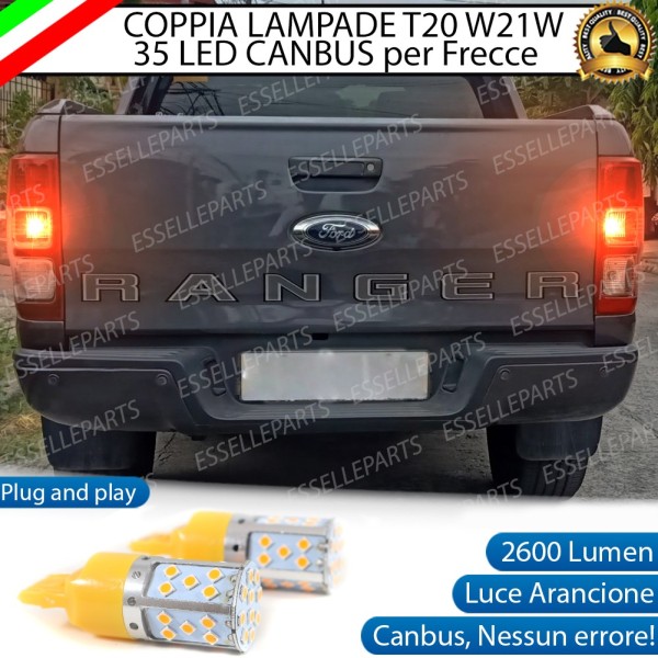 Coppia Lampade T20 WY21W 35 LED CANBUS PER FRECCE DIREZIONALI POSTERIORI PER FORD RANGER IV