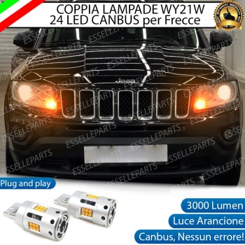 Coppia Lampade T20 WY21W 24 LED CANBUS 3.0 PER FRECCE DIREZIONALI ANTERIORI JEEP COMPASS