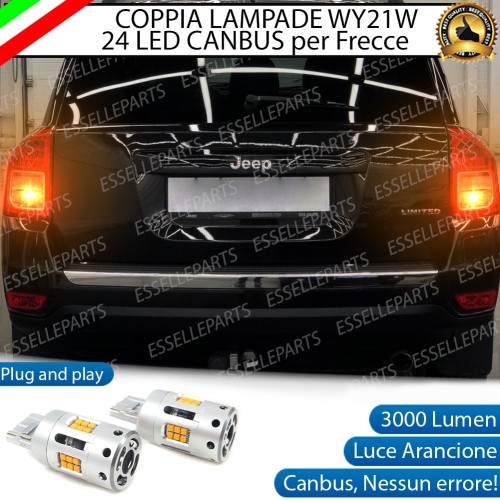 Coppia Lampade T20 WY21W 24 LED CANBUS 3.0 PER FRECCE DIREZIONALI POSTERIORI JEEP COMPASS