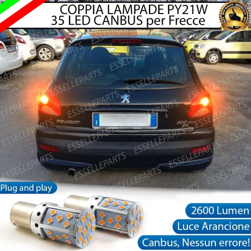 Coppia Frecce Posteriori PY21W 35 LED Canbus PEUGEOT 206+