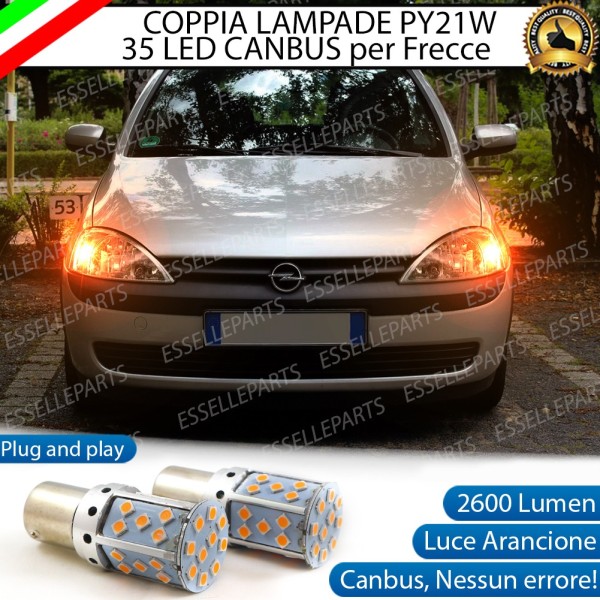 COPPIA LAMPADE PY21W LED OPEL ASTRA J GTC / OPC CANBUS 24 LED FRECCE  ANTERIORI