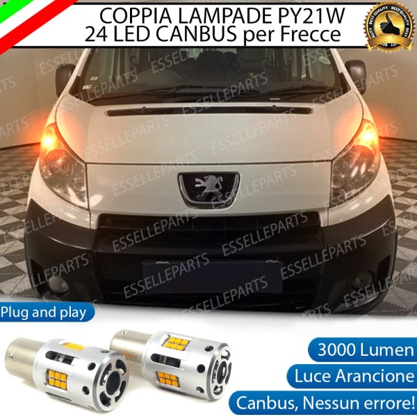 Coppia Frecce Anteriori PY21W 24 LED Canbus 3.0 per PEUGEOT EXPERT II