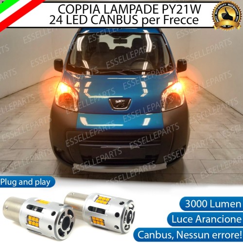 Coppia Frecce Anteriori PY21W 24 LED Canbus 3.0 per PEUGEOT BIPPER