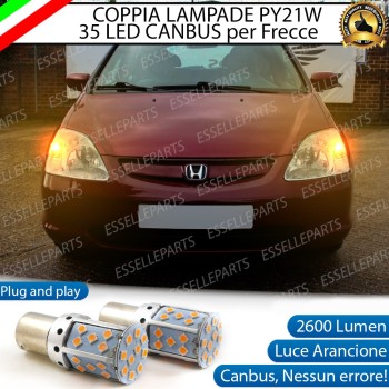 Coppia Frecce Anteriori PY21W LED Canbus HONDA CIVIC 7G FINO AL 2003