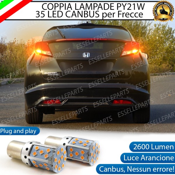 Coppia Frecce Posteriori PY21W 35 LED Canbus HONDA CIVIC 9G FINO AL 2014