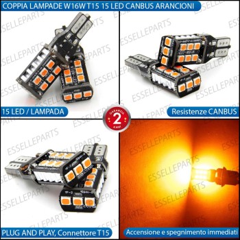 Coppia Lampade T15 W16W 15 LED CANBUS PER FRECCE DIREZIONALI PER HONDA CIVIC 9G DAL 2015 Coppia Lampade T15 W16W 15 LED CANBUS PER FRECCE DIREZIONALI PER HONDA CIVIC 9G DAL 2015