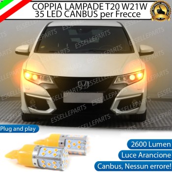 Coppia Lampade T20 WY21W 35 LED CANBUS PER FRECCE DIREZIONALI Anteriori PER HONDA CIVIC 9G DAL 2015 Coppia Lampade T20 WY21W 35 LED CANBUS PER FRECCE DIREZIONALI Anteriori PER HONDA CIVIC 9G DAL 2015