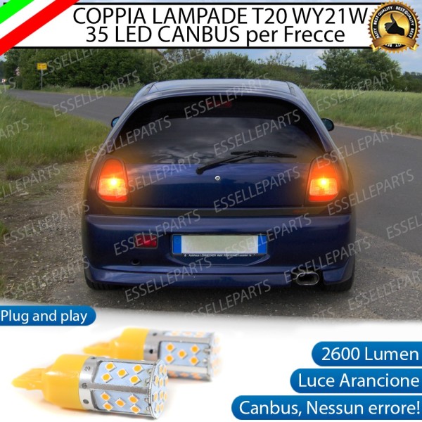 Coppia Lampade T20 WY21W 35 LED CANBUS PER FRECCE DIREZIONALI POSTERIORI PER MITSUBISHI COLT V DAL 12/1997