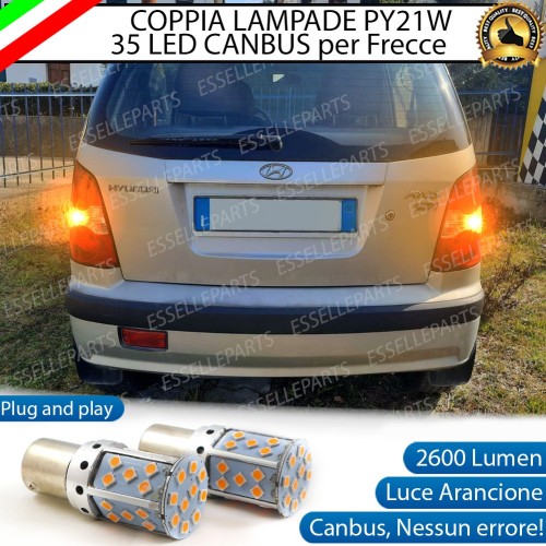 Coppia Frecce Posteriori PY21W 35 LED Canbus HYUNDAI ATOS con Plastica delle Trasparente