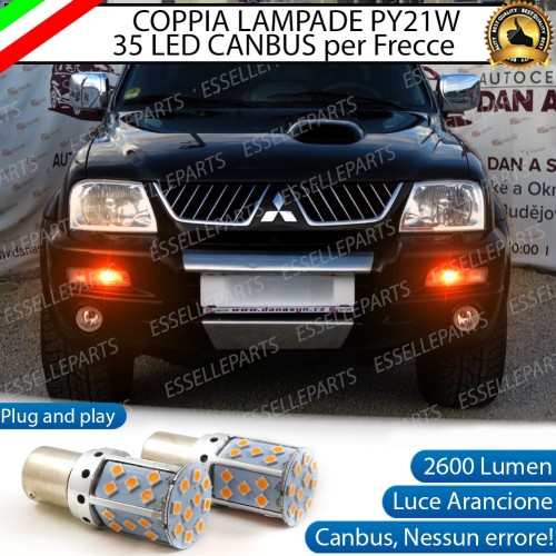 Lampade ANTERIORI PY21W BAU15S 35 LED Canbus MITSUBISHI L200 III CON FRECCE DI SERIE TRASPARENTI