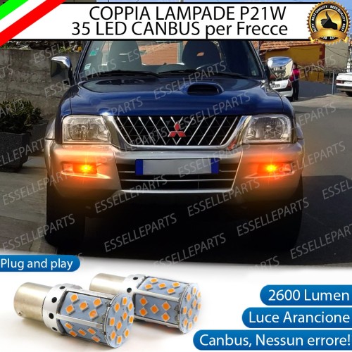 Coppia Frecce Anteriori P21W 35 LED Canbus MITSUBISHI L200 MK3 con Frecce Arancioni