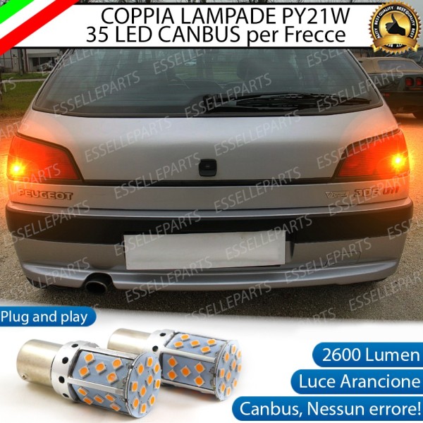 PER VERSIONIDAL 05/1997 Coppia Frecce Posteriori PY21W 35 LED Canbus PEUGEOT 306