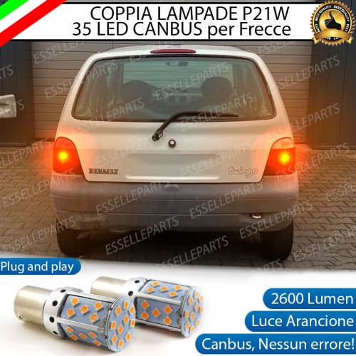 Coppia Frecce Posteriori P21W 35 LED Canbus RENAULT TWINGO con frecce Arancioni