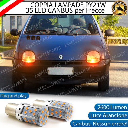 Coppia Frecce Anteriori PY21W 35 LED Canbus RENAULT TWINGO con frecce Trasparenti